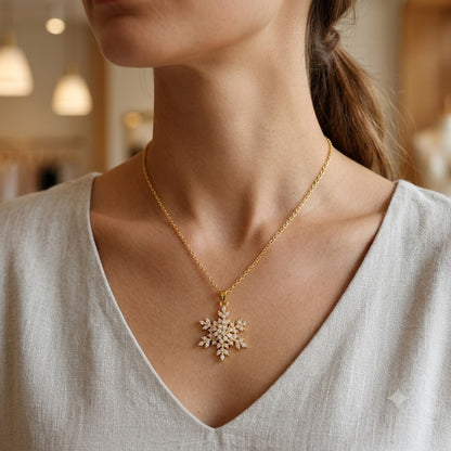 Diamond Snowflake Necklace || DV517