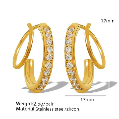 Duo Luxe Crystal Hoops || DV200