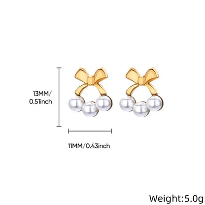 Belle Bow Pearl Earrings || DV161