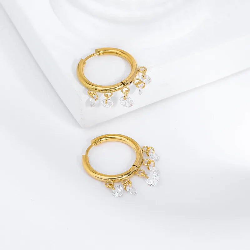 Aurelia Crystal Charm Hoops || DV168