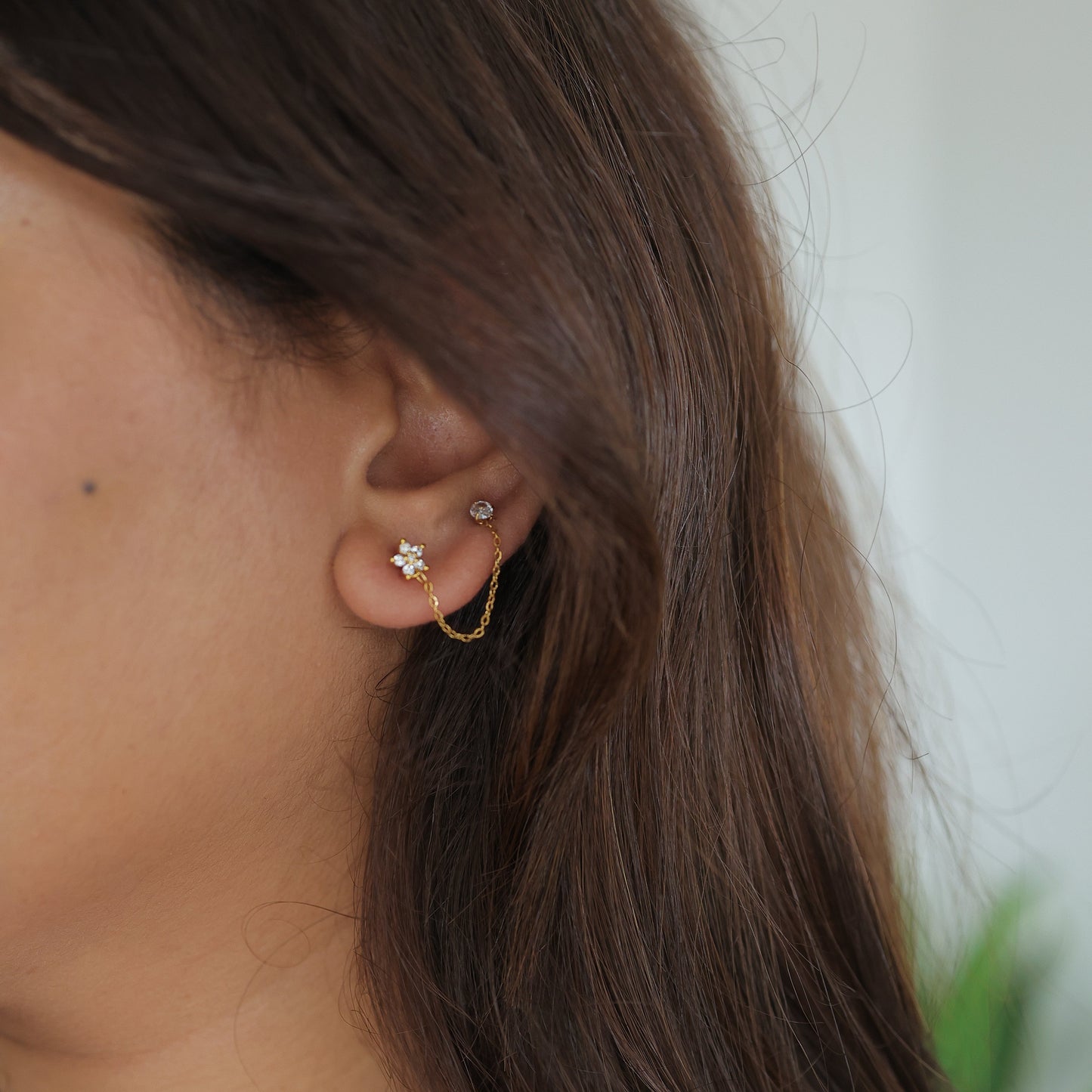 Faye Chain Stud Earrings || DV171