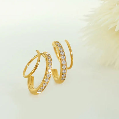 Duo Luxe Crystal Hoops || DV200