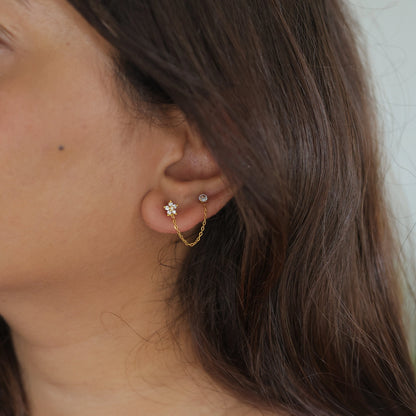 Faye Chain Stud Earrings- (Pair) || DV171