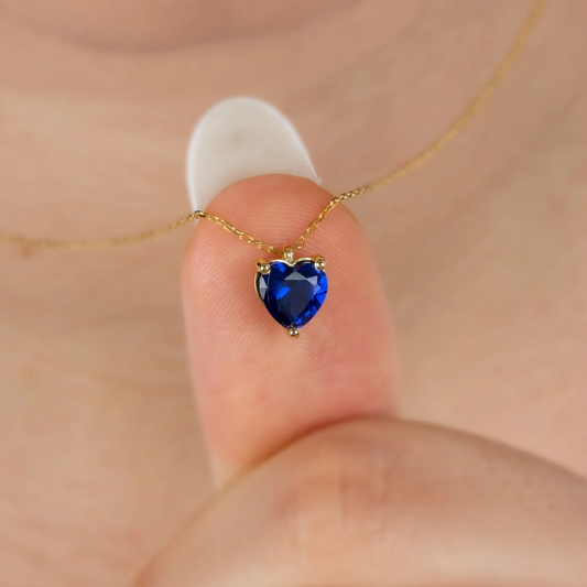 Sapphire Heart Necklace || DV316