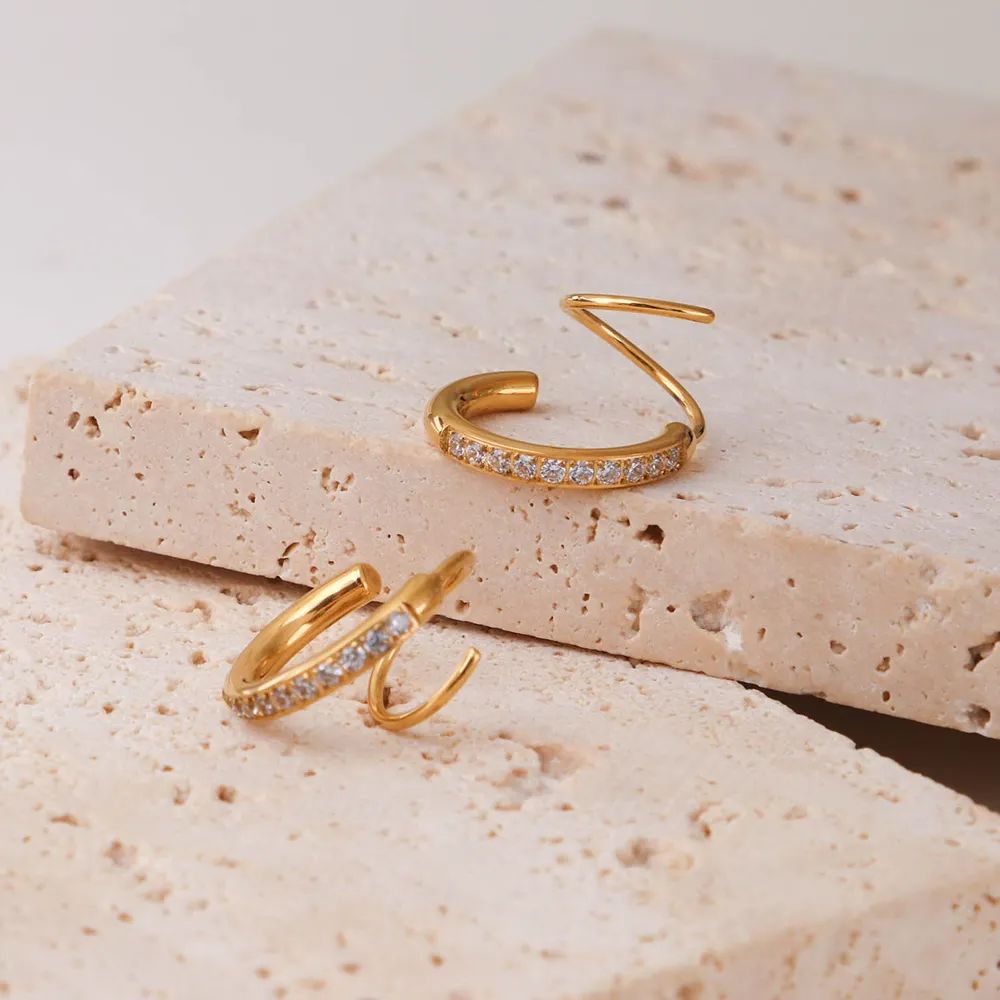 Duo Luxe Crystal Hoops || DV200