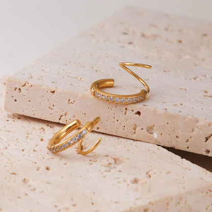 Duo Luxe Crystal Hoops || DV200