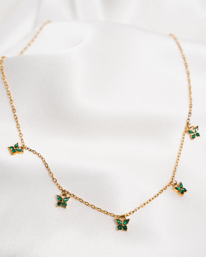 Butterfly Necklace In Emerald Green || DV352