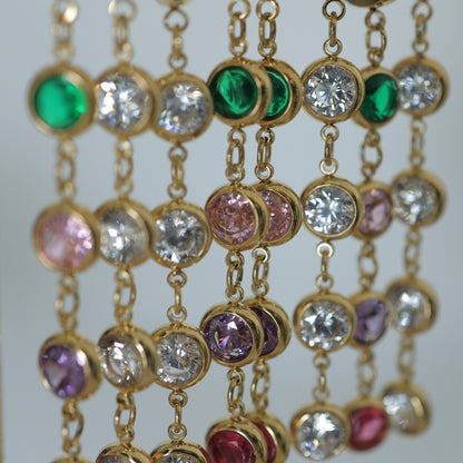 Elysia Crystal Drop Multicolor  Earrings || DV218