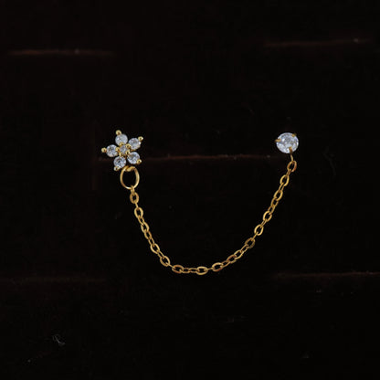 Faye Chain Stud Earrings- (Pair) || DV171