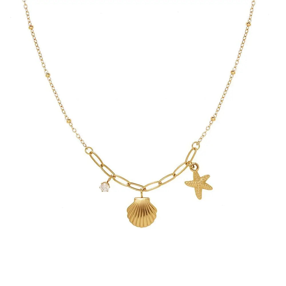 Golden Story Charm Necklace || DV361