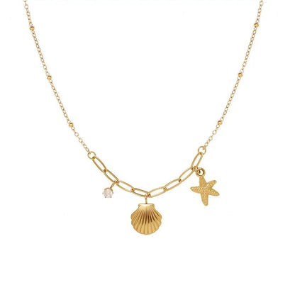 Golden Story Charm Necklace || DV361