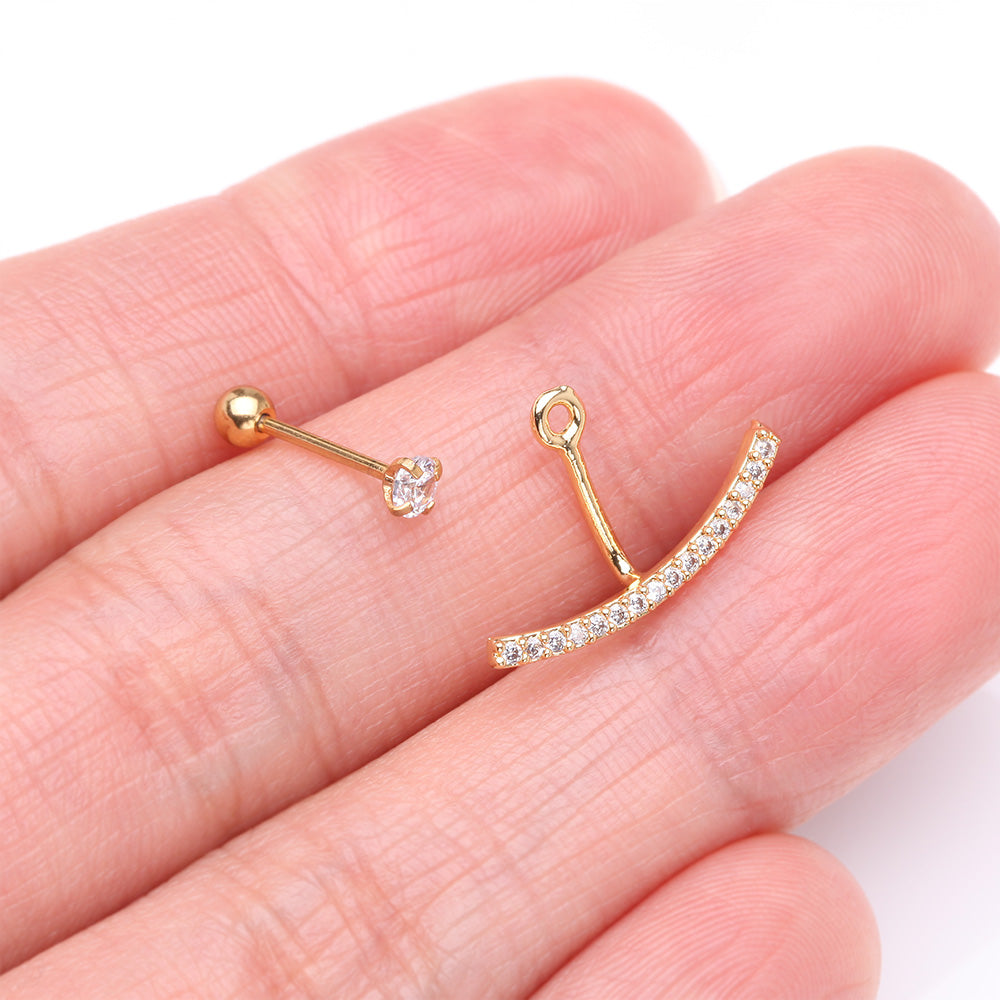 Zyra Curve Duo Stud || DV406