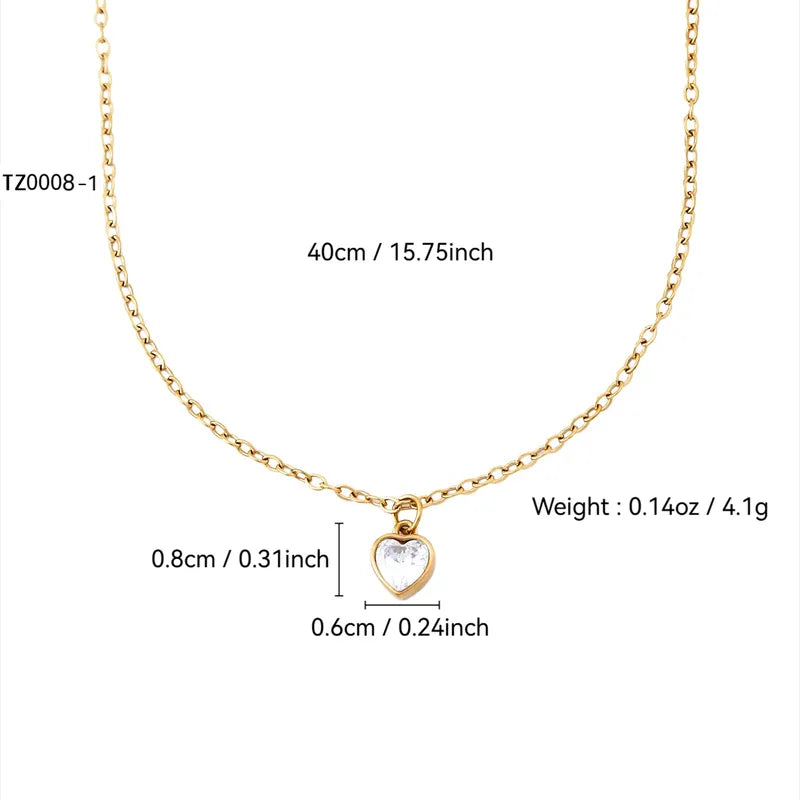Crystal Heart Necklace || DV323