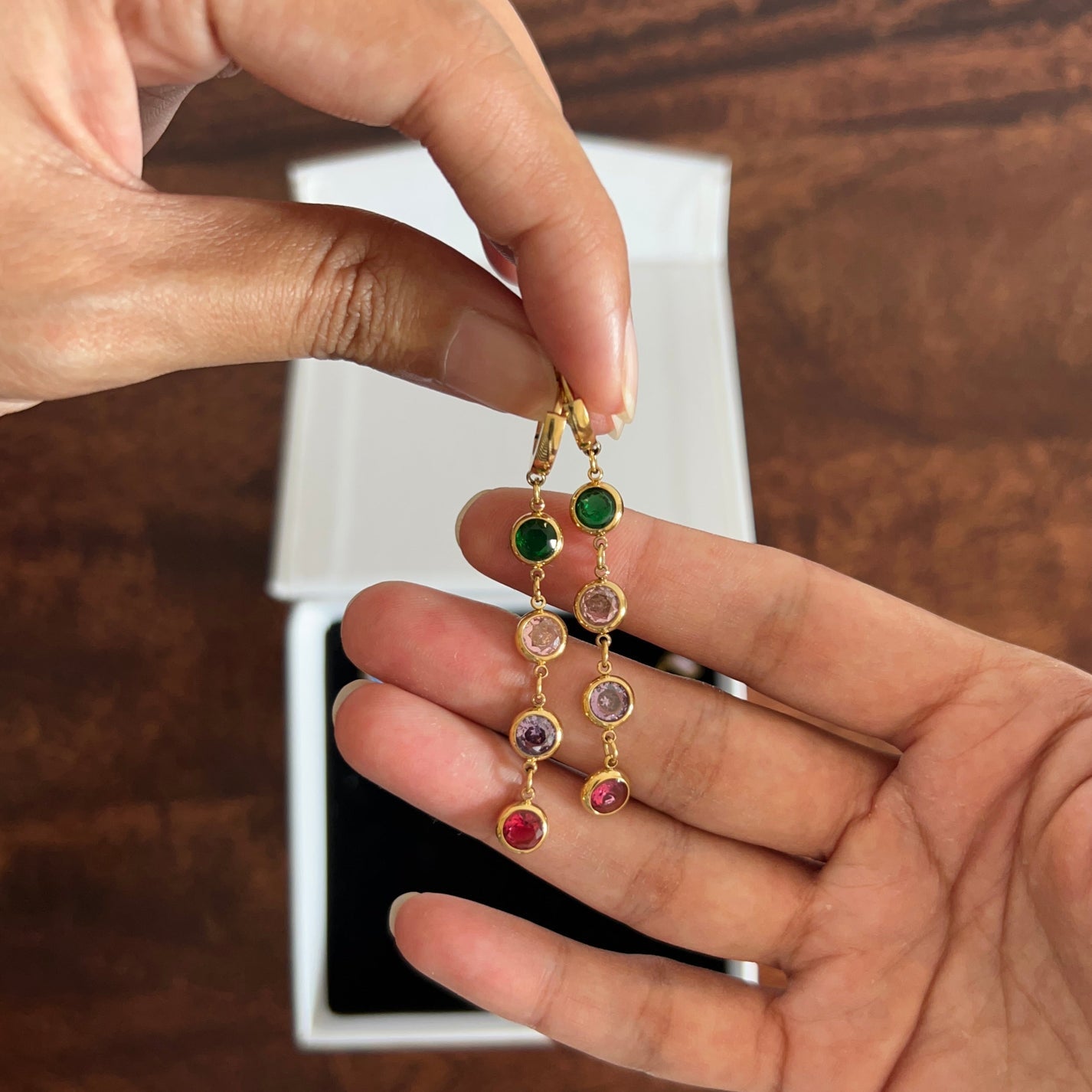 Elysia Crystal Drop Multicolor  Earrings || DV218