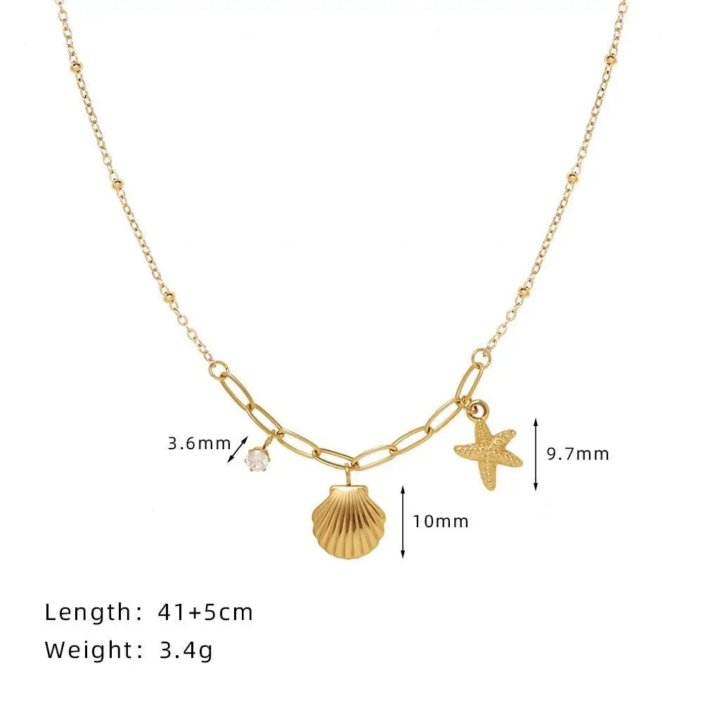 Golden Story Charm Necklace || DV361