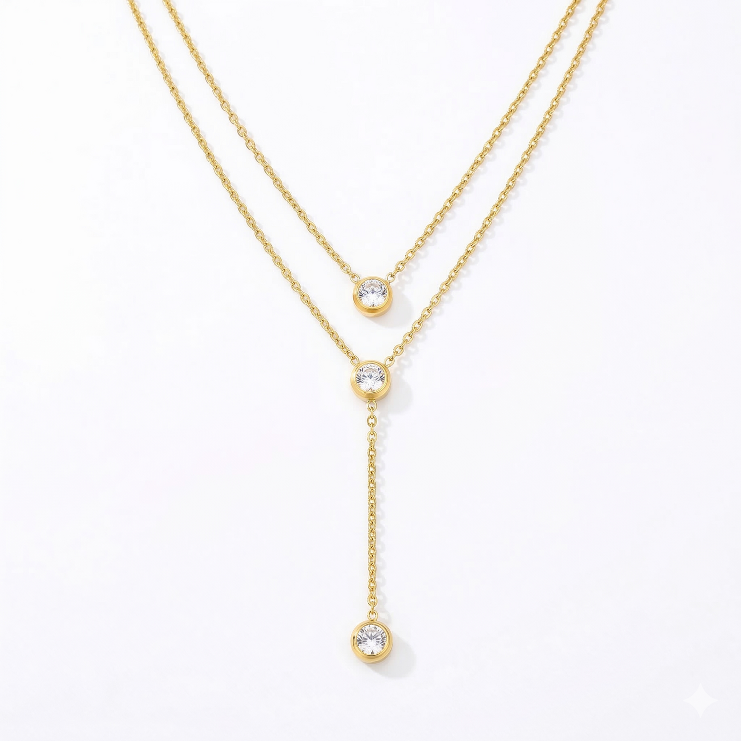 Triple Drop Layered Necklace || DV319