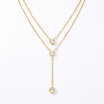 Triple Drop Layered Necklace || DV319