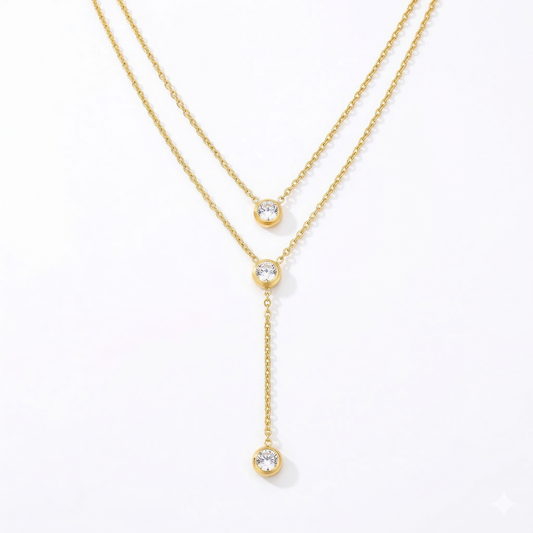Triple Drop Layered Necklace || DV319