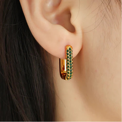 Vibrant Gemstone Huggie Hoops  || DV02