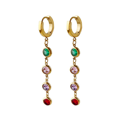 Elysia Crystal Drop Multicolor  Earrings || DV218