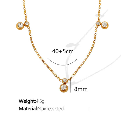 Elegant Gold Dangling Necklace with Crystal Charms || DV01