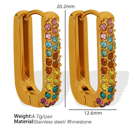 Vibrant Gemstone Huggie Hoops  || DV02
