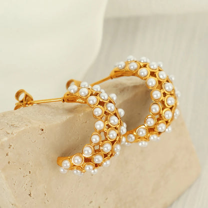 Golden Crystal Cluster Earrings || DV09