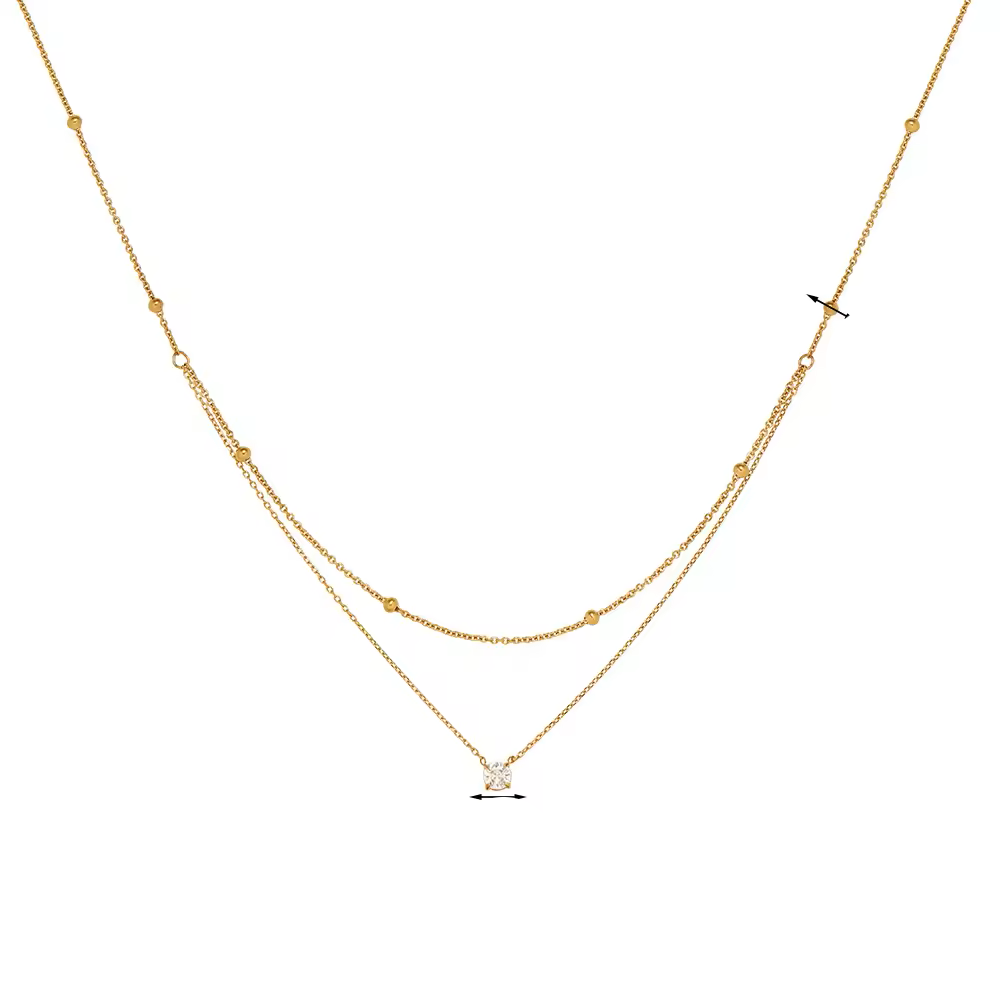 Layered Solitaire Necklace || DV321