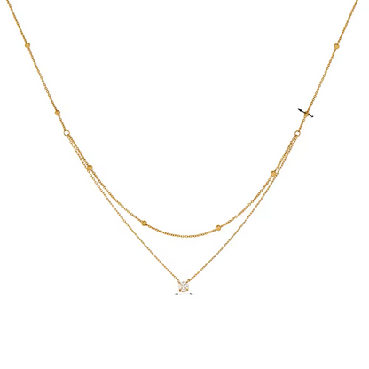 Layered Solitaire Necklace || DV321
