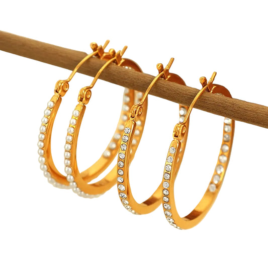 Crystal Elegance Hoop Earrings || DV11