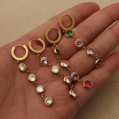 Elysia Crystal Drop Multicolor  Earrings || DV218