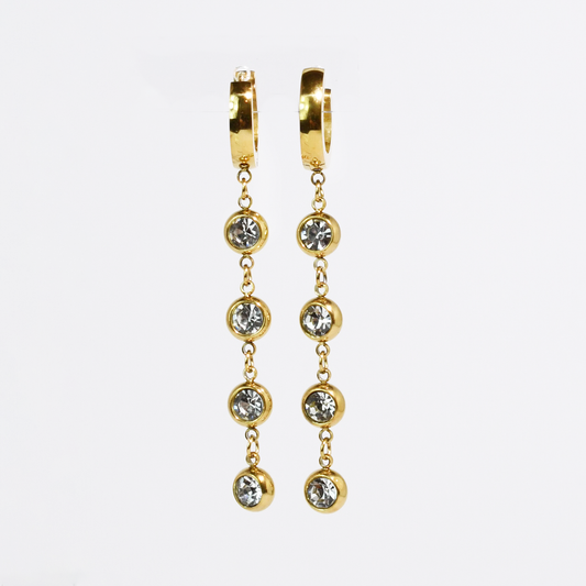 Elysia Crystal Drop Earrings || DV165