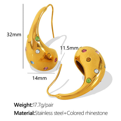 Gold Teardrop Hoop Earrings || DV04