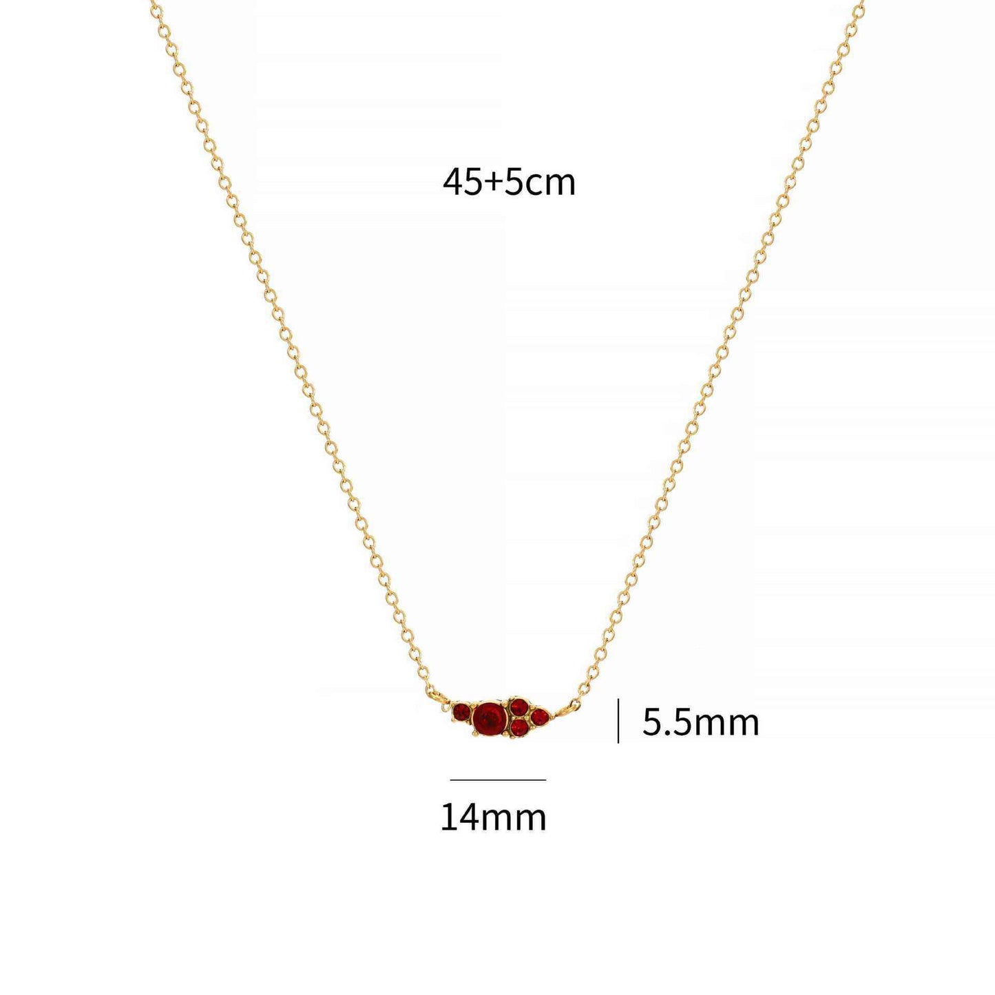 Ruby Cluster Necklace || DV309