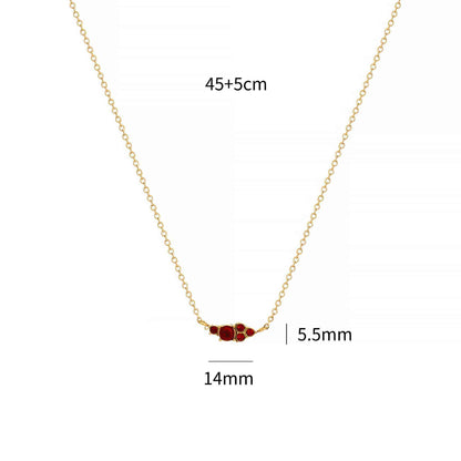 Ruby Cluster Necklace || DV309