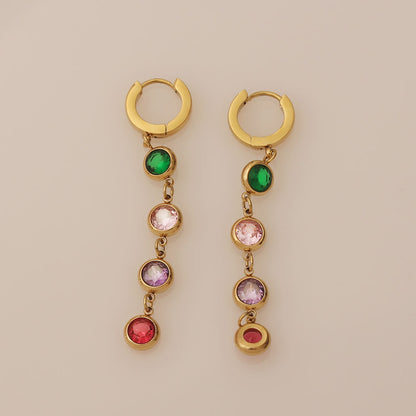 Elysia Crystal Drop Multicolor  Earrings || DV218