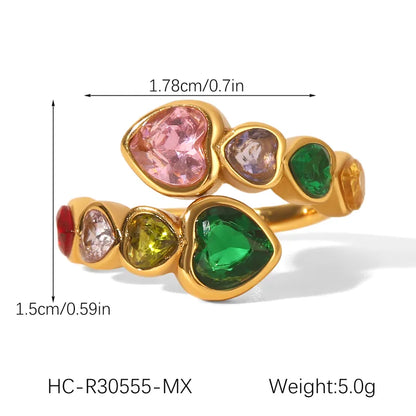 Aurora Heart Band Ring || DV211