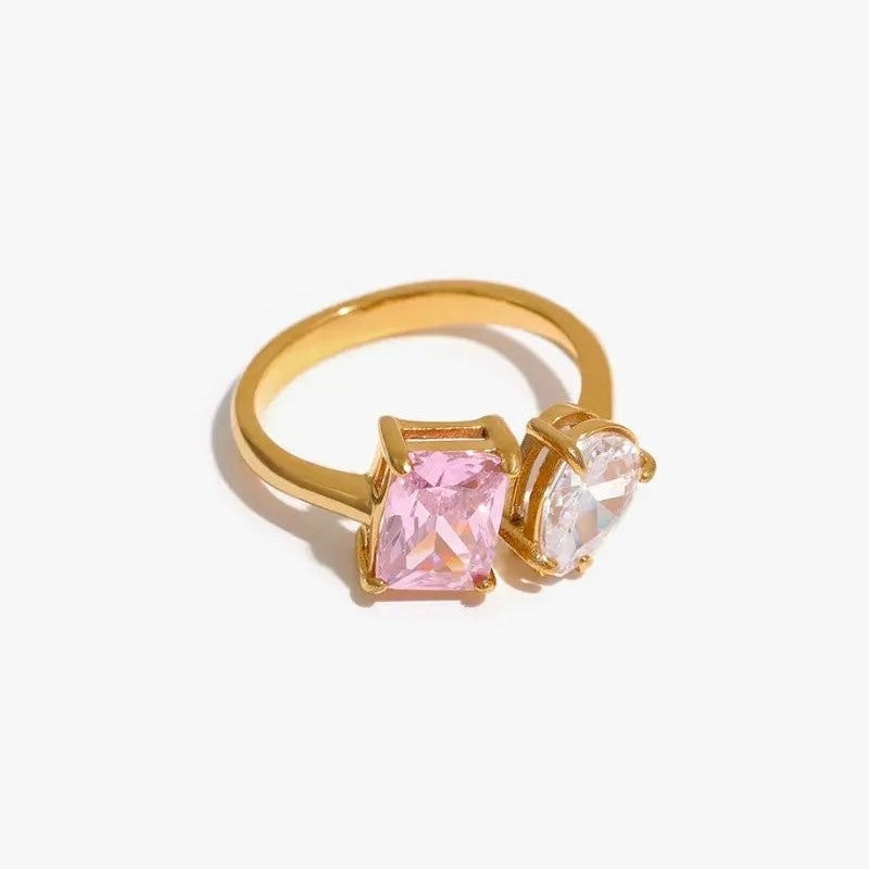 Liora Dual-Stone Open Ring || DV214