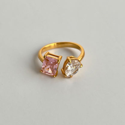 Liora Dual-Stone Open Ring || DV214