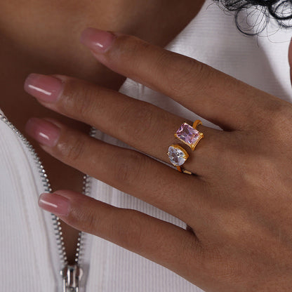 Liora Dual-Stone Open Ring || DV214