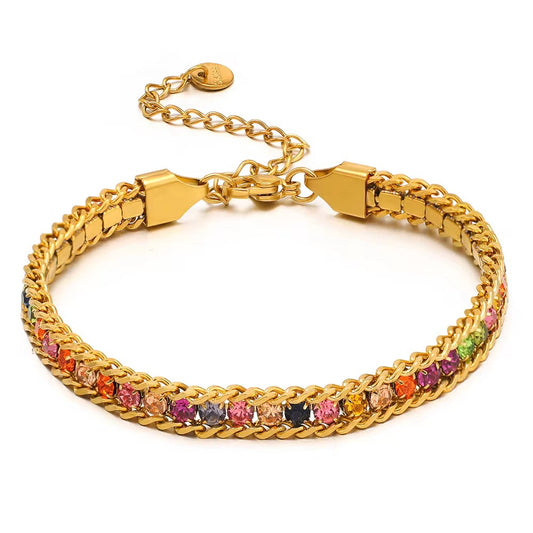 Xara Multistone Chain Tennis Bracelet || DV418