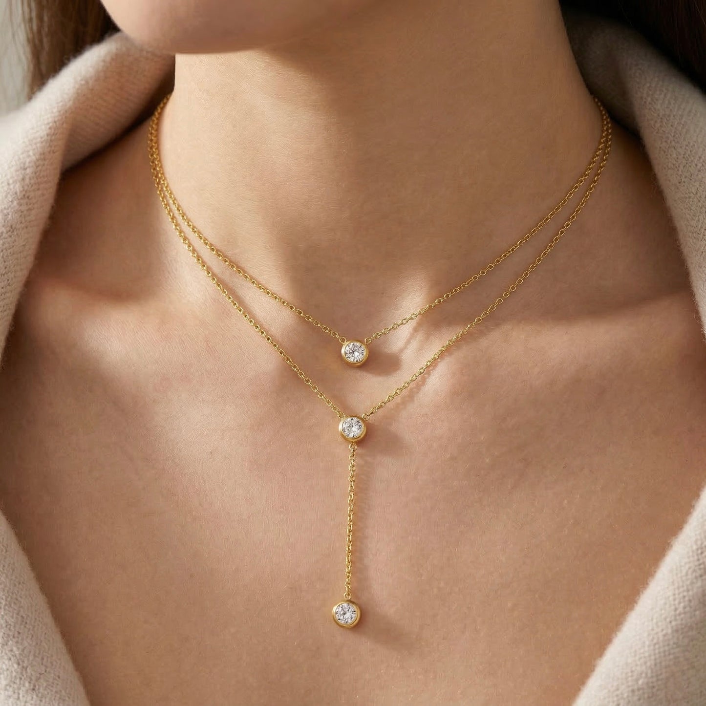 Triple Drop Layered Necklace || DV319