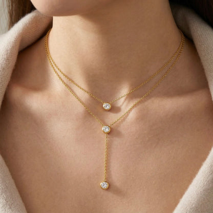 Triple Drop Layered Necklace || DV319