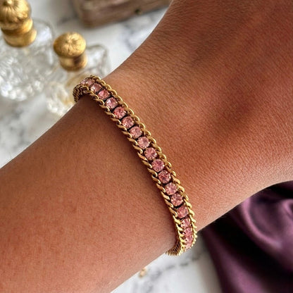 Xyra Blush Chain Tennis Bracelet || DV417
