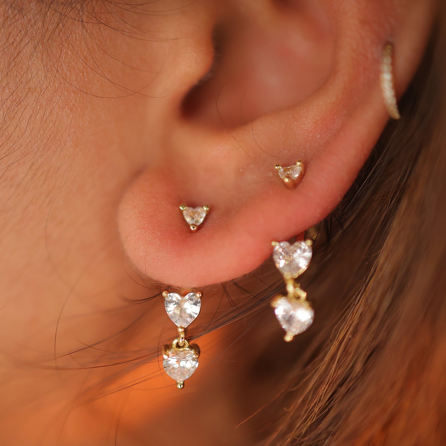 Blush Heart Drop Earrings || DV503