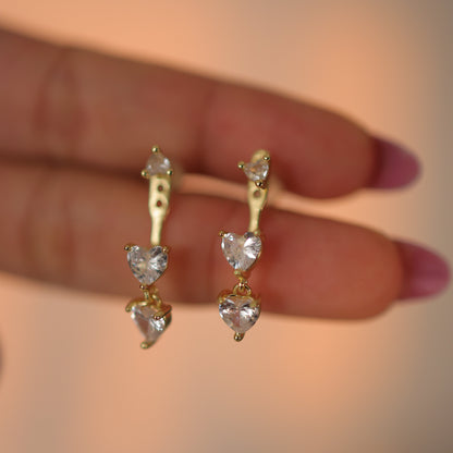 Blush Heart Drop Earrings || DV503