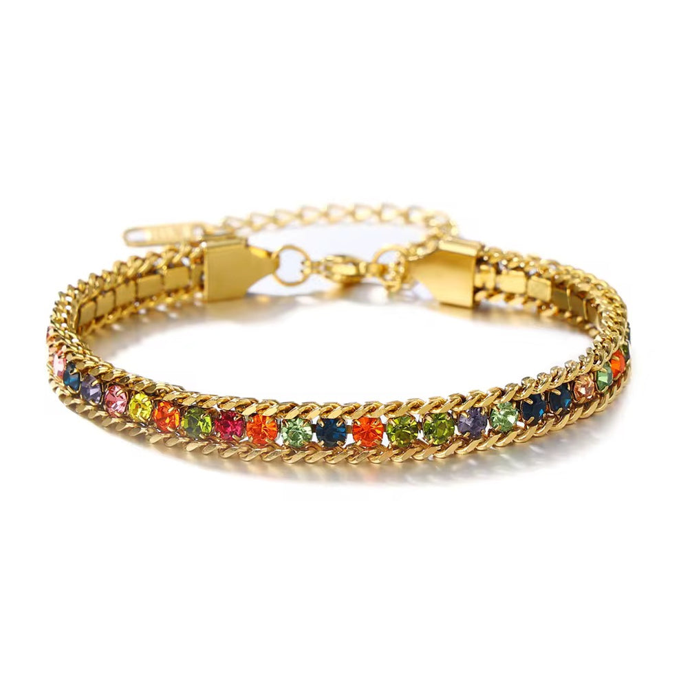 Xara Multistone Chain Tennis Bracelet || DV418