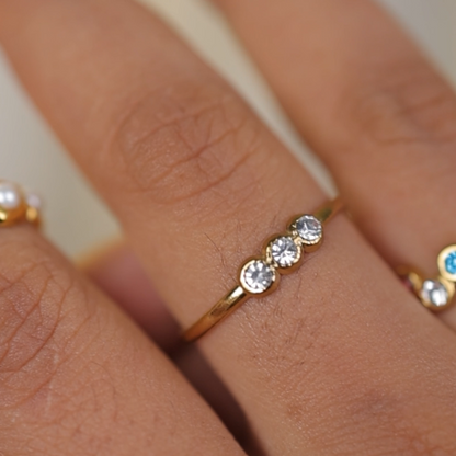 Triple Sparkle Adjustable Ring || DV17