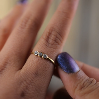 Triple Sparkle Adjustable Ring || DV17