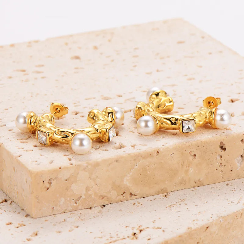 Aurelia Pearl Hoops || DV127